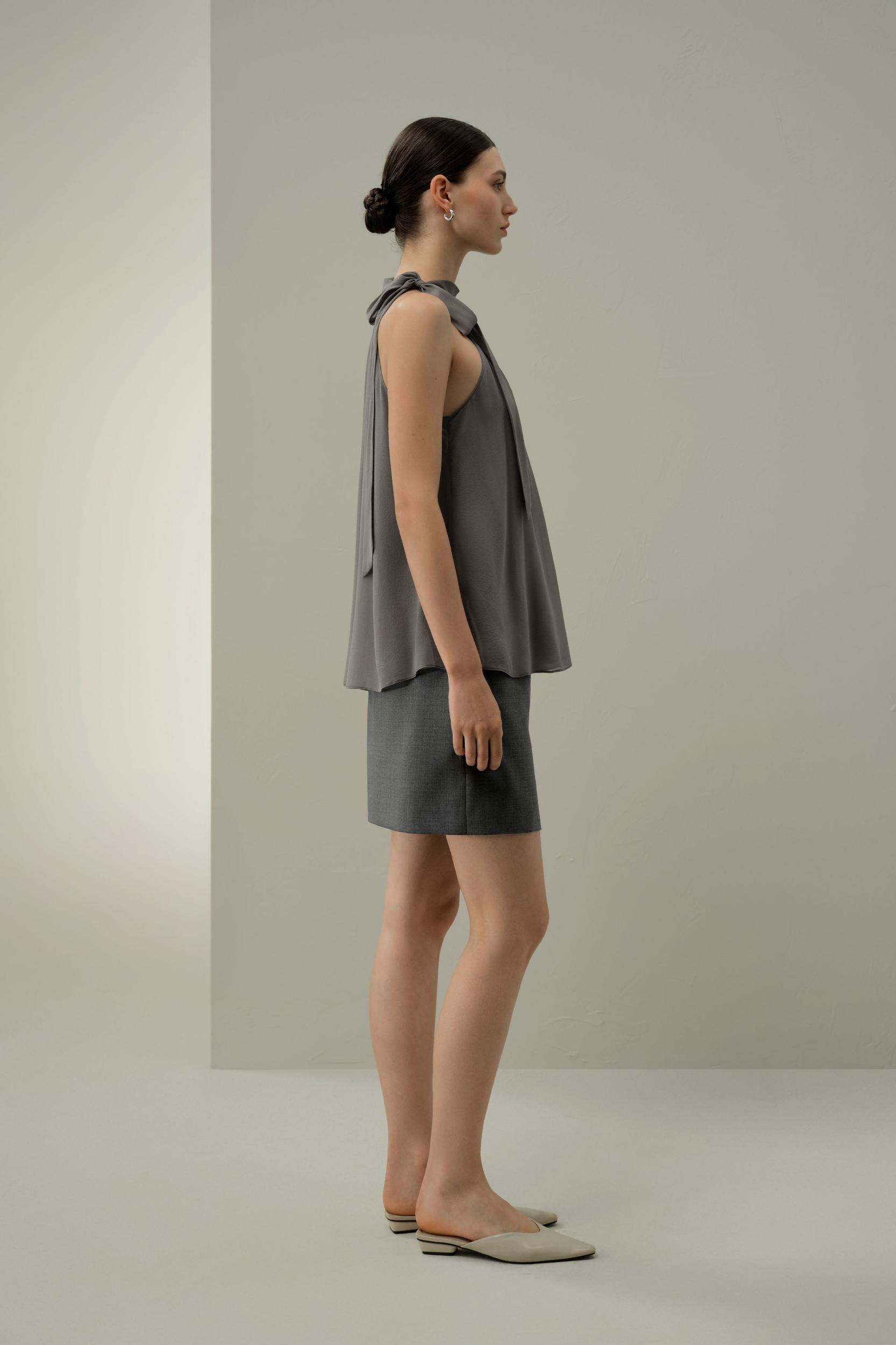 Adjustable Tie-Neck Georgette Blouse Product Image