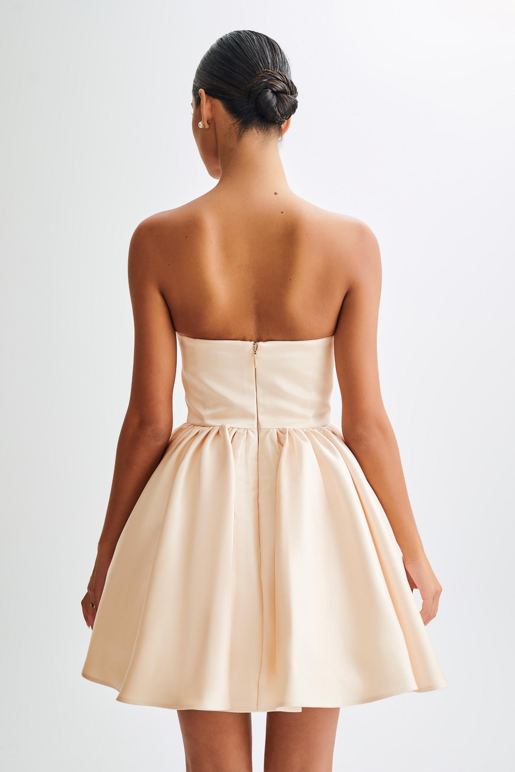 Hollie Structured Corset Mini Dress - Gold Product Image