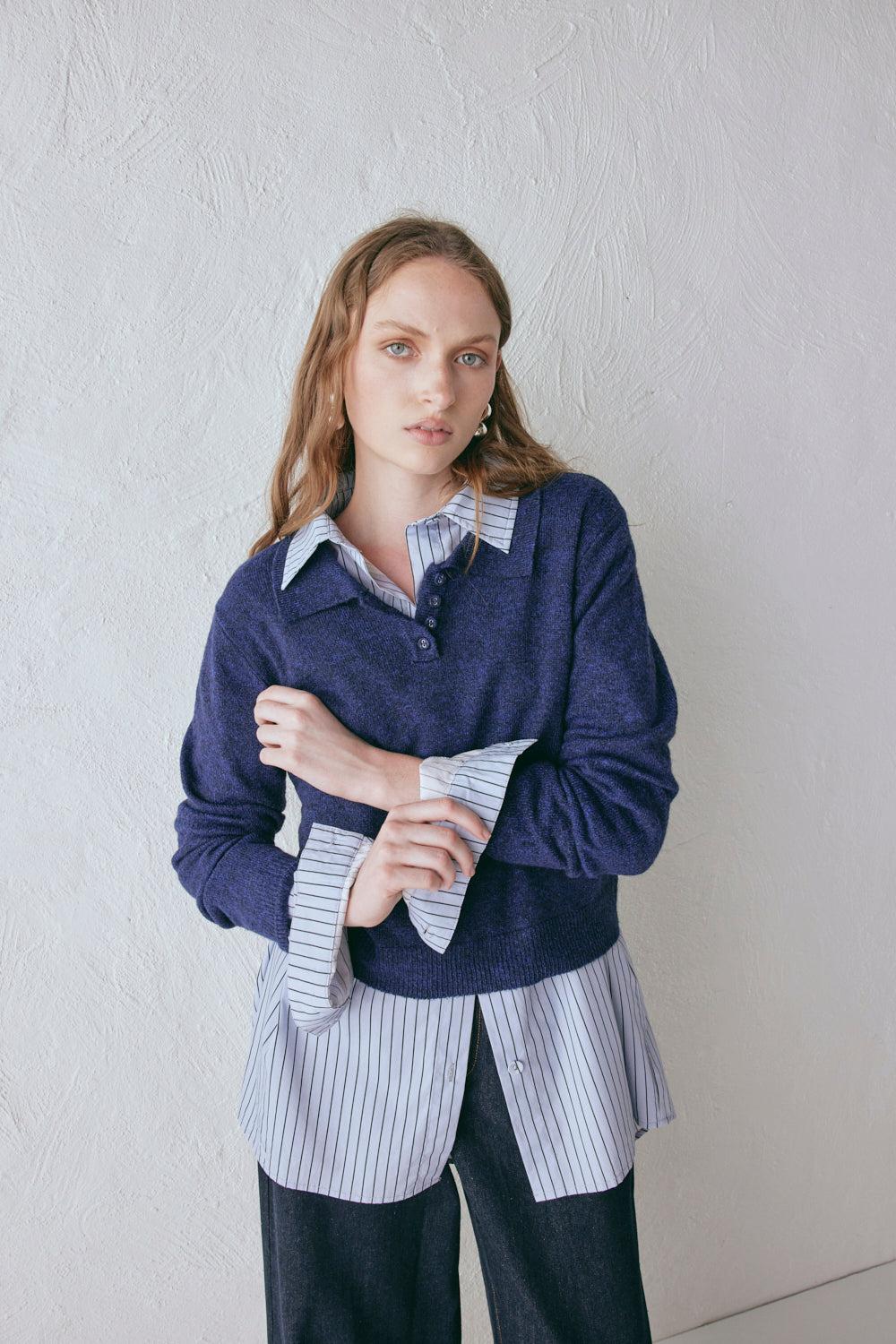 Bronte Knit Jumper Navy Marle Product Image