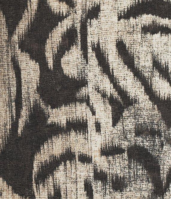 Westbound Sketched Palms Short Sleeve V-Neck Midi Dress Product Image