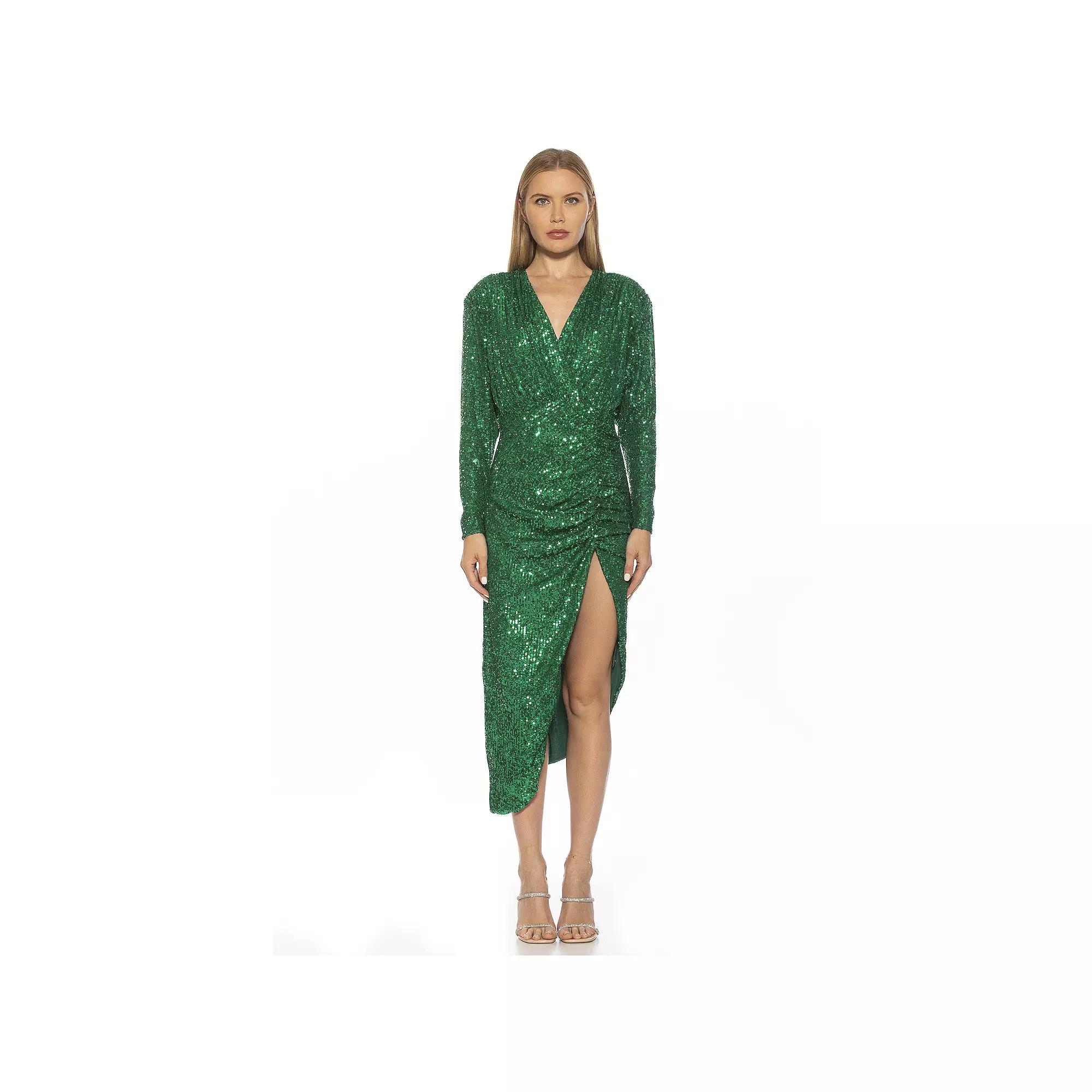 Women's ALEXIA ADMOR Silena Sequin Surplice Dolman Sleeve Ruched Dress,  Product Image