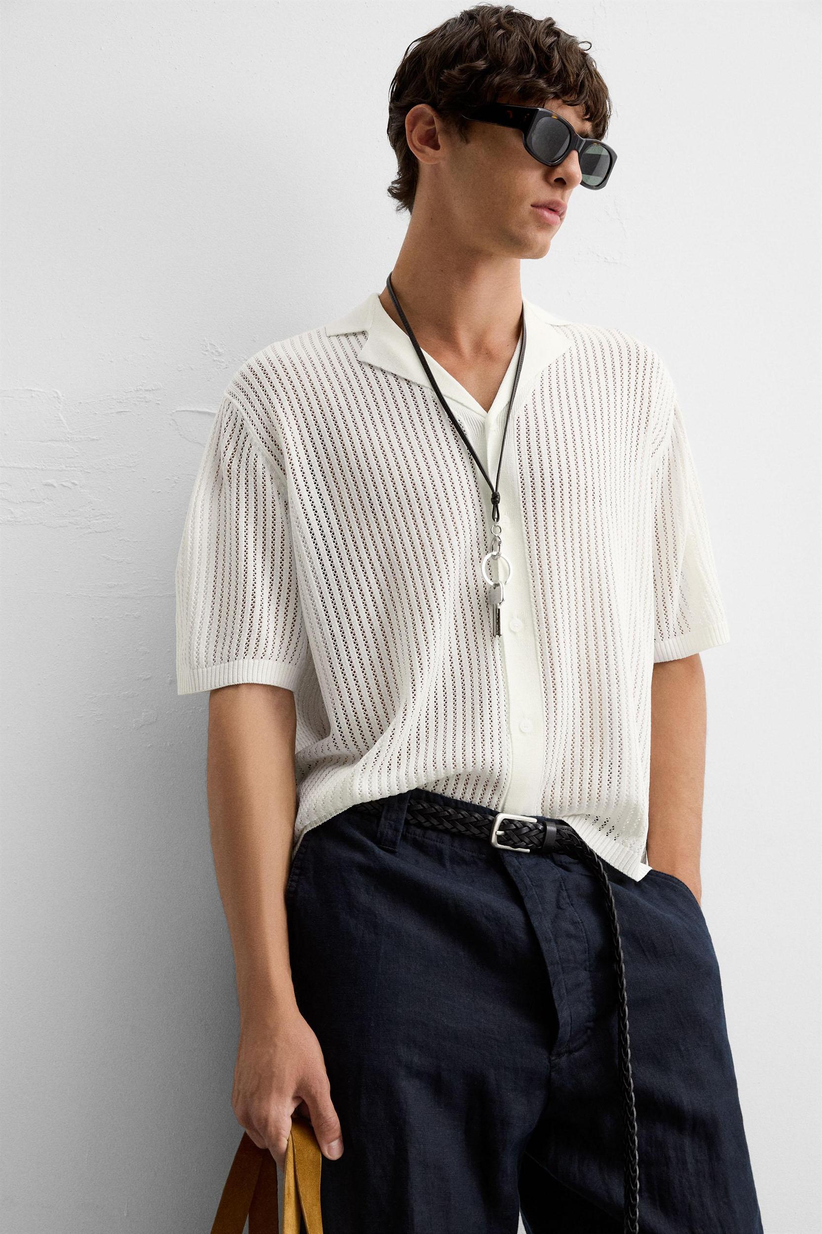 LACE KNIT SHIRT Product Image