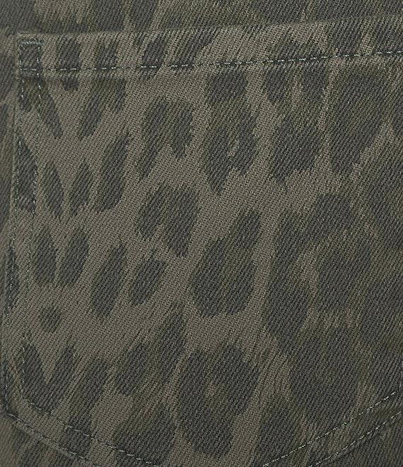 NYDJ Marilyn Stretch Denim Leopard Print High Rise Straight Leg Jeans Product Image
