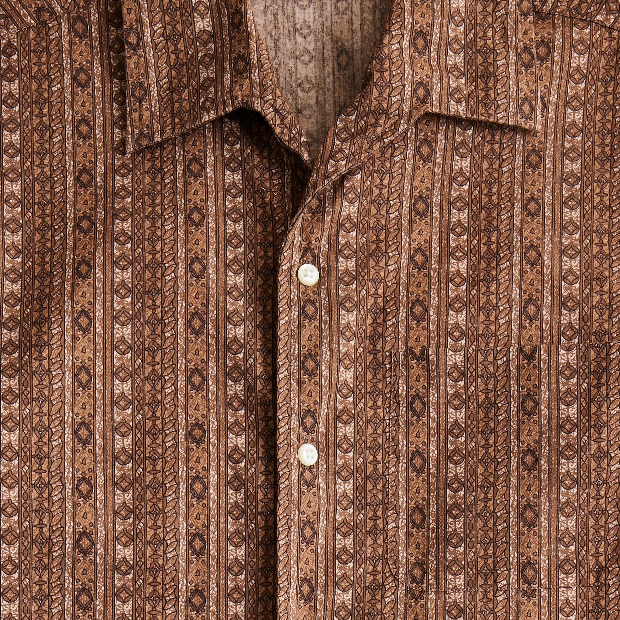 Short-sleeve Secret Wash cotton poplin camp-collar shirt Product Image