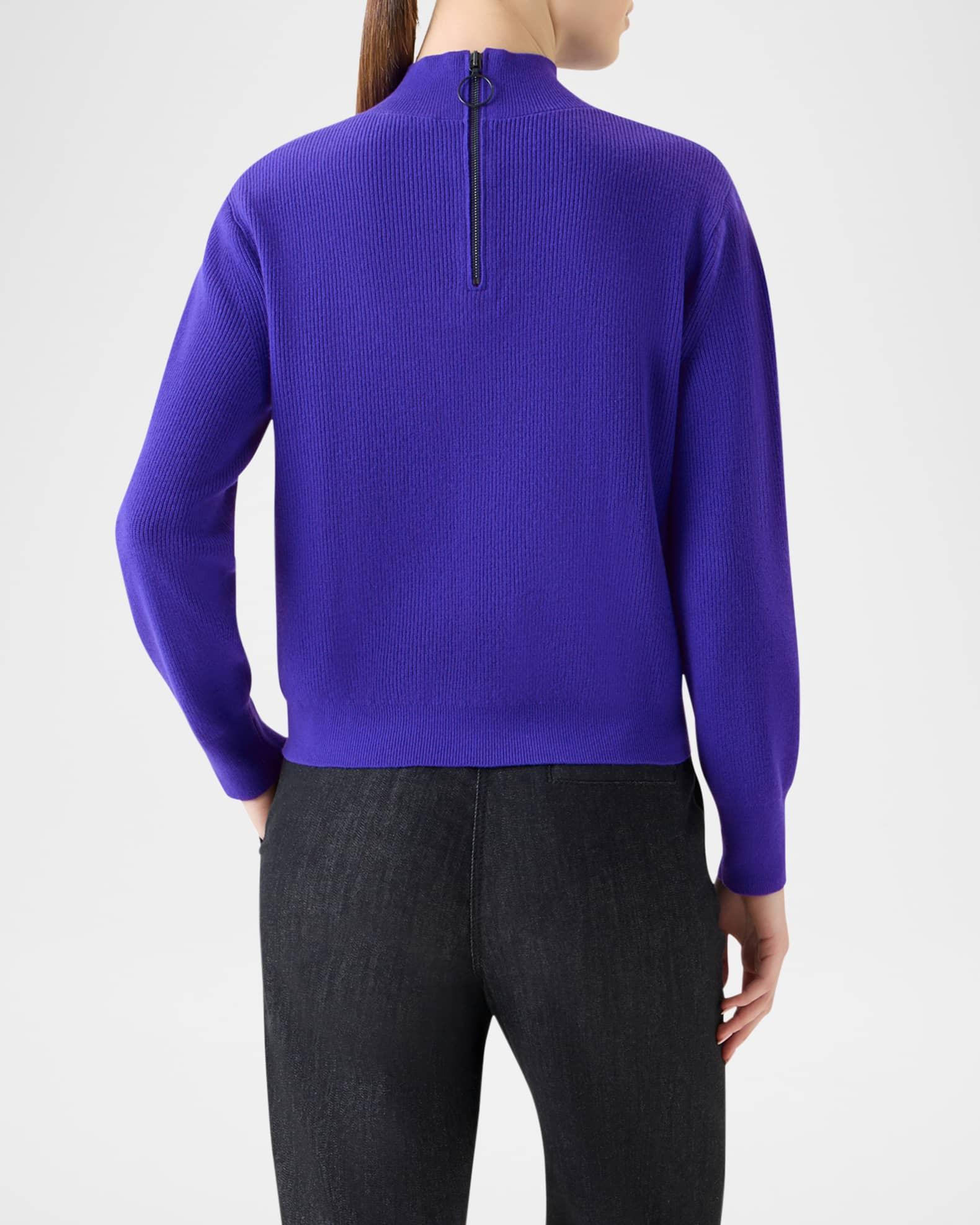 Mock-Neck Cashwool Rib Sweater Product Image