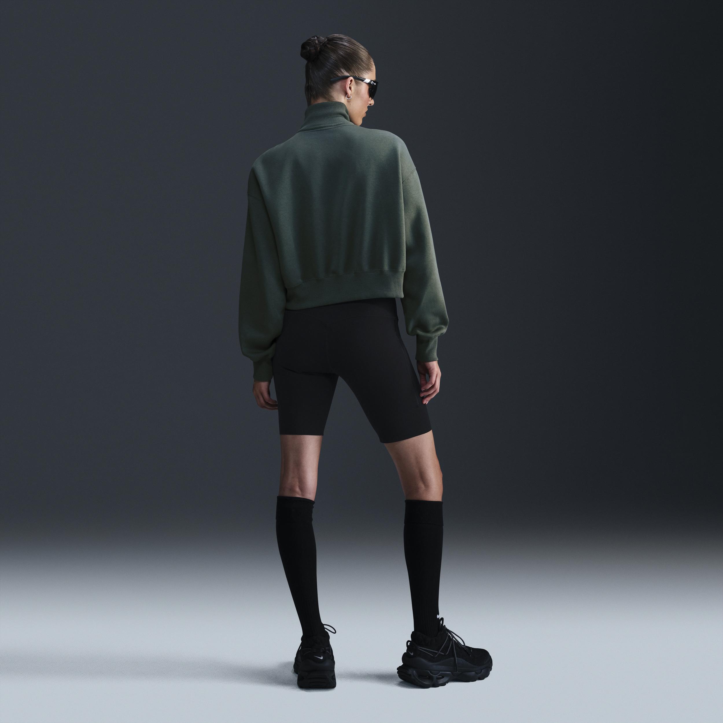 Womens Nike Sportswear Phoenix Fleece Oversized Half-Zip Crop Sweatshirt Product Image