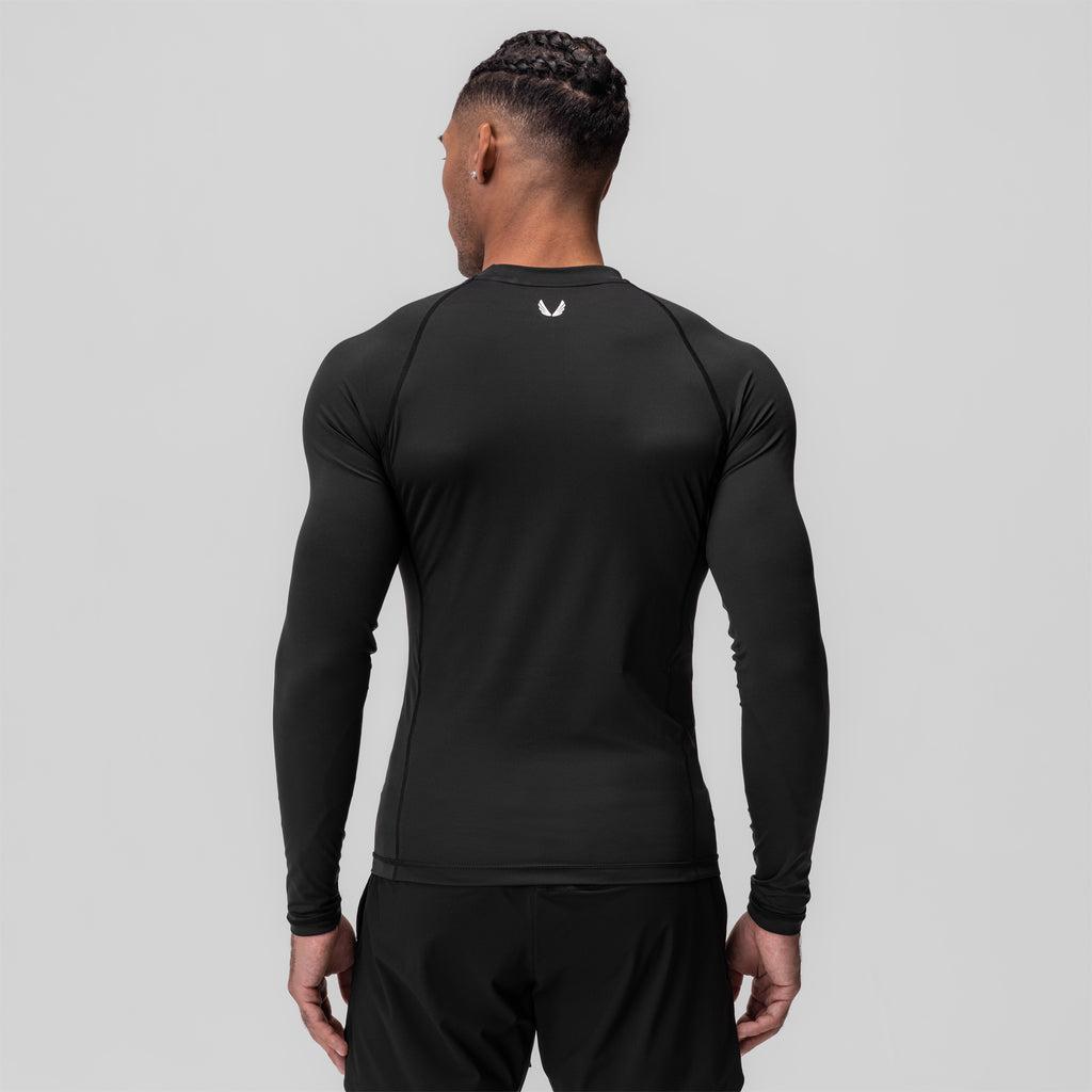 0908. WarpFlexx™ Compression Mock Neck Long Sleeve - Black "Space Bracket" Product Image