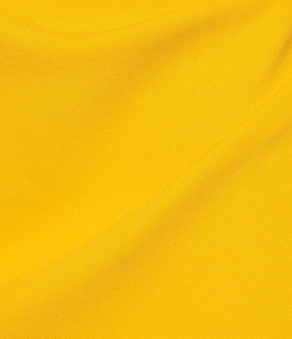 Maggy London Mock Neck Short Sleeve Draped Midi Sheath Dress Product Image