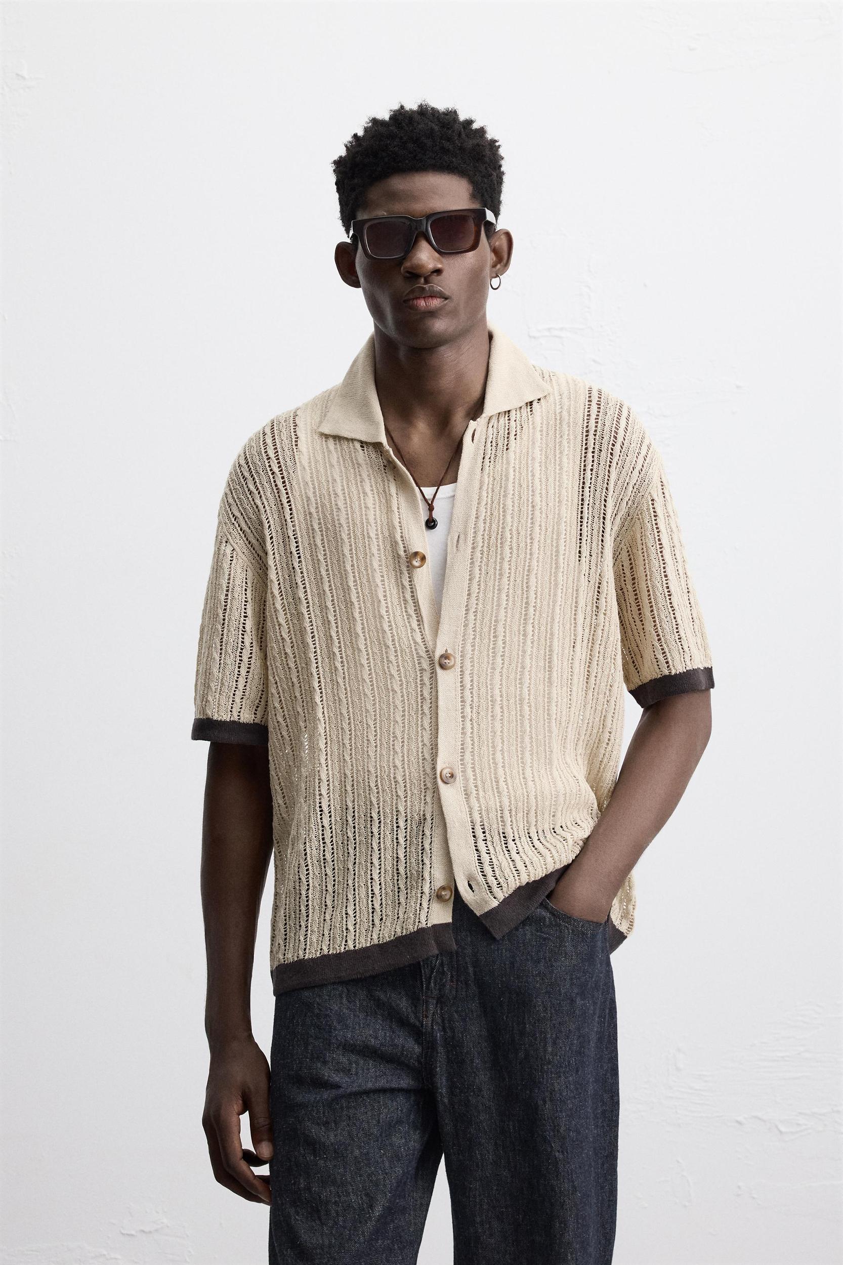 KNIT LACE SHIRT Product Image