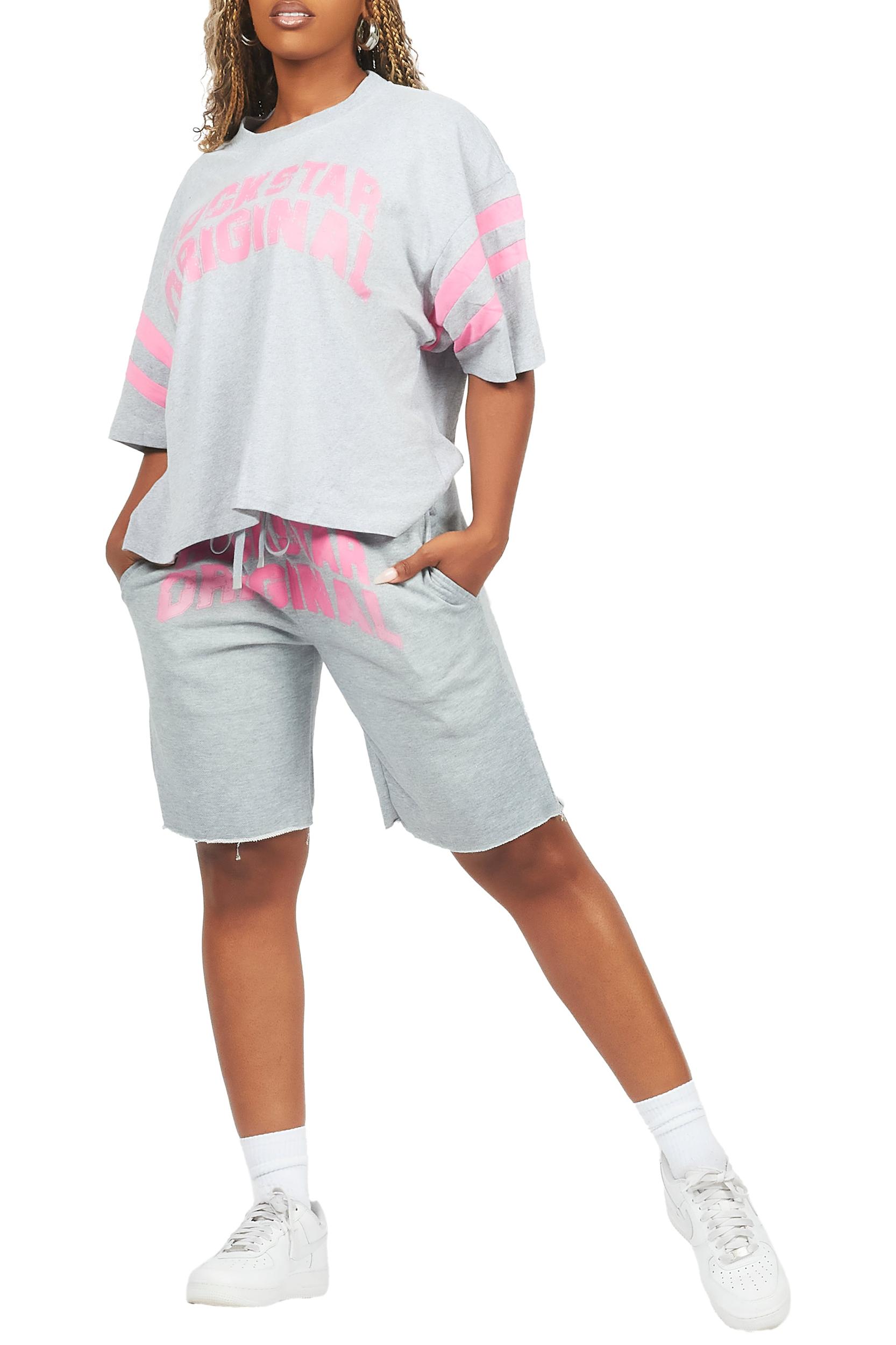 Chikata Heather Grey T-Shirt Short Set Female Product Image