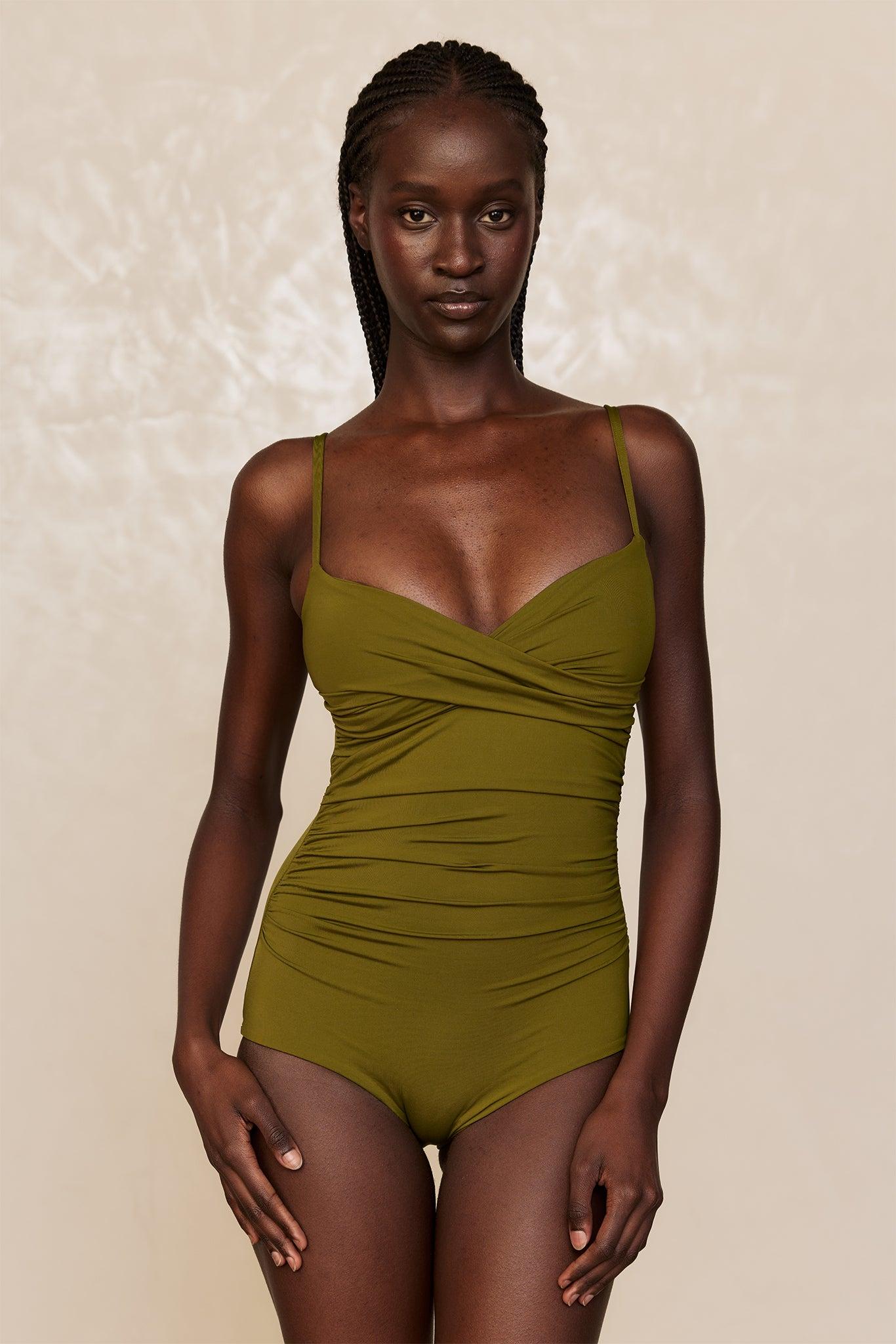 Bordeaux One Piece (Full Coverage) - Olive Product Image