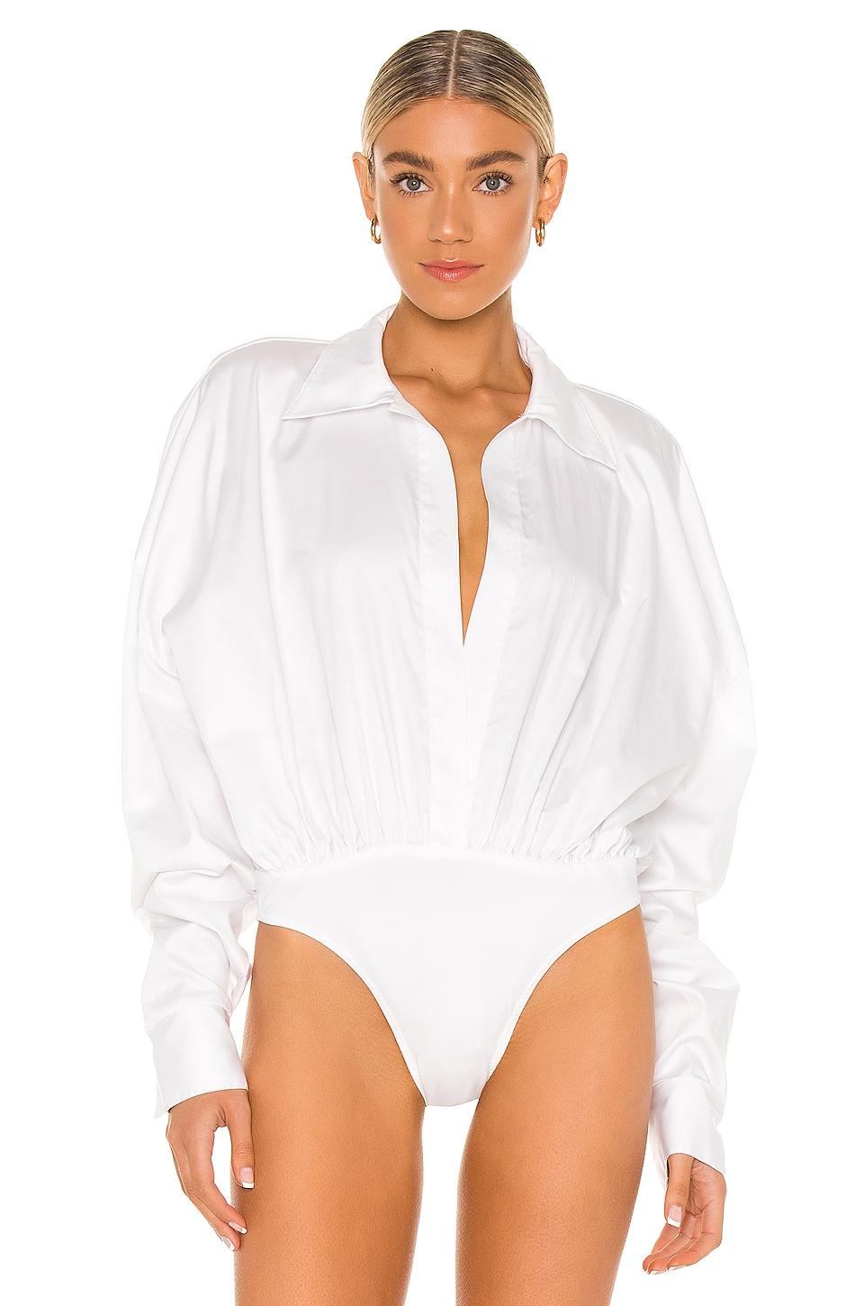 Oversized Boyfriend Shirt Bodysuit Norma Kamali Product Image