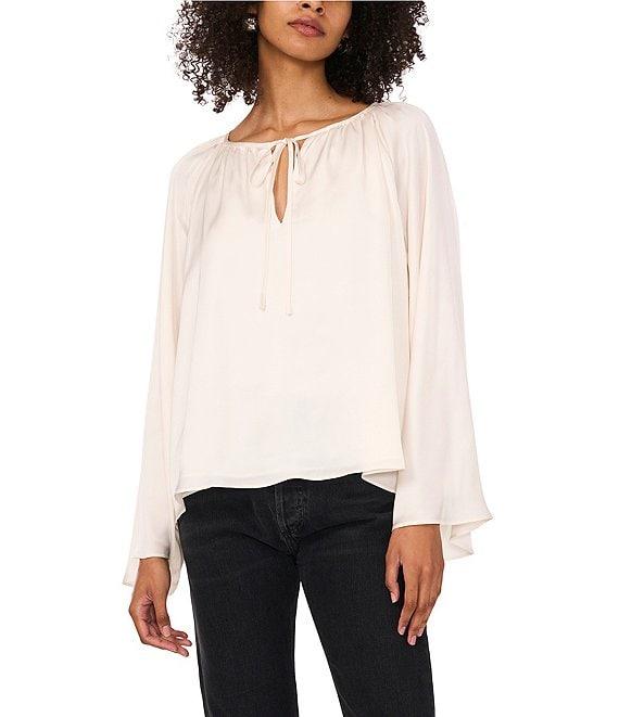 1. STATE Woven V-Neck Long Wide Sleeve Blouse Product Image