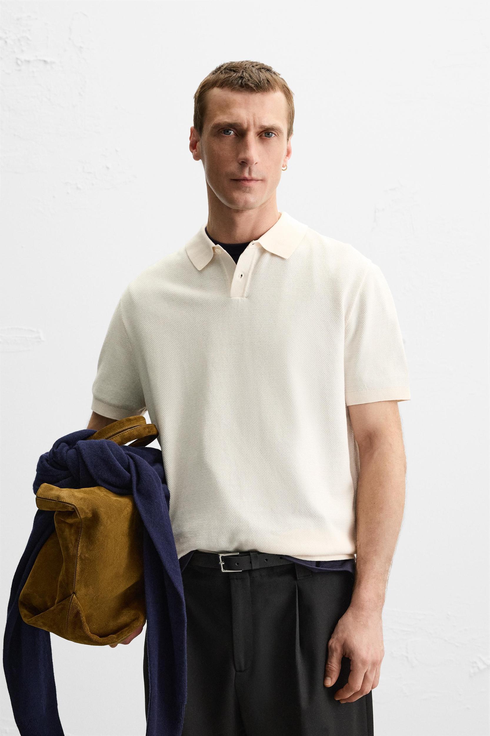 PIQUÉ TEXTURED POLO SHIRT Product Image