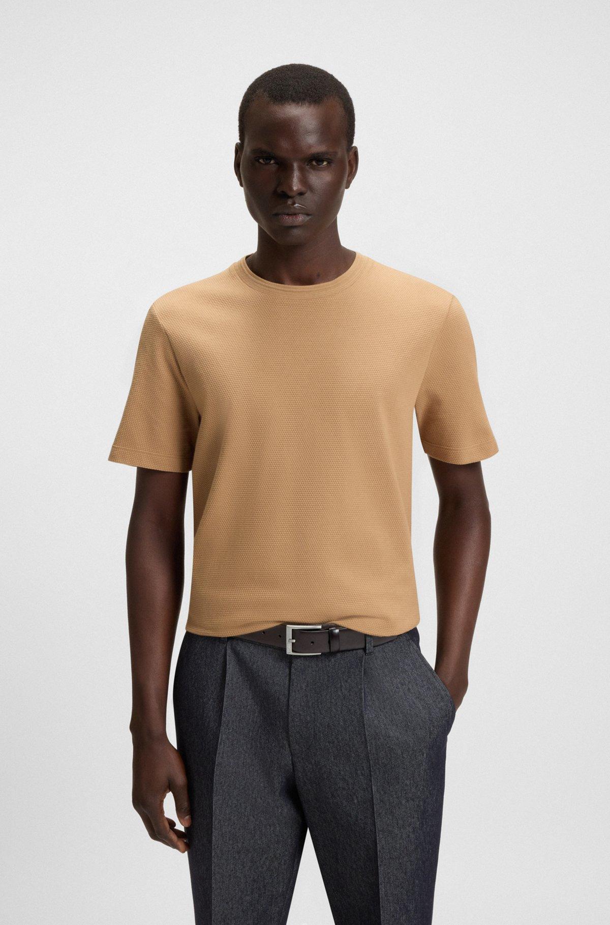 BOSS - Italian-leather belt with silver-toned buckle - Dark Brown Product Image