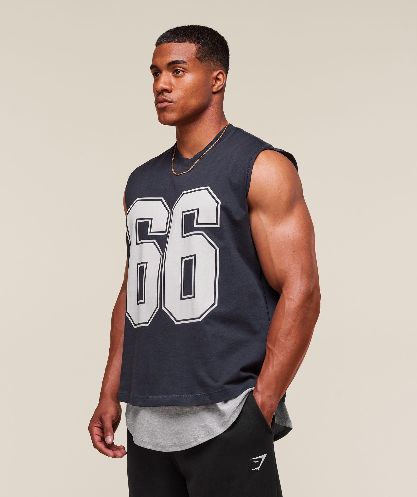 Gymshark GSLC 2in1 Reversible Tank - Light Grey Core Marl/Heavy Blue Male Product Image