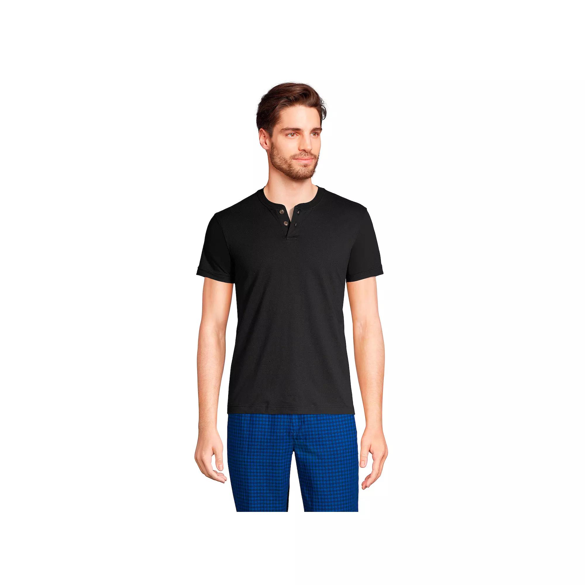 Big & Tall Lands' End Short Sleeve Super-T Henley, Men's,  Product Image