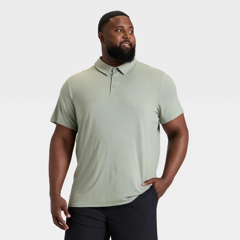 Men's Big Jersey Polo Shirt - All In Motion™ Moss Green 2XL Product Image