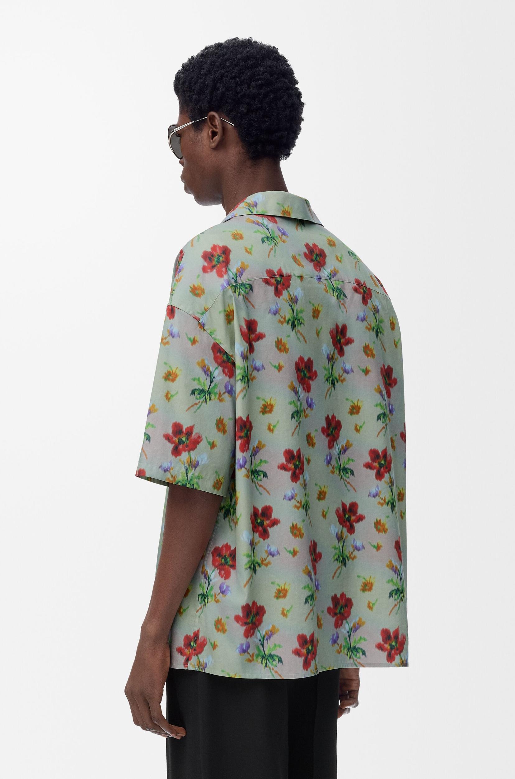 Short sleeve shirt in cotton and silk Product Image