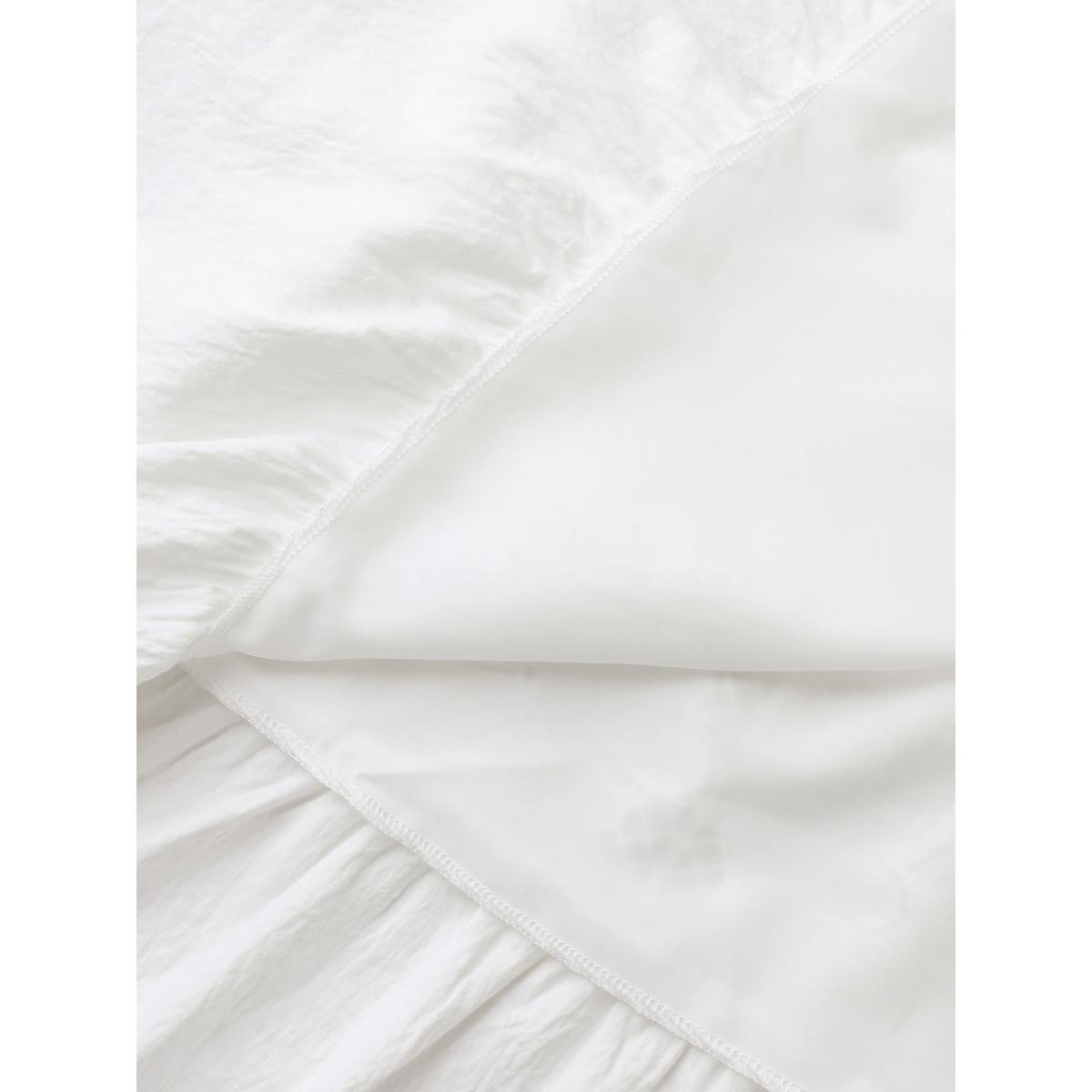 Plus Size Floral Textured Solid Tiered Hem Midi Dress Originalwhite Women Boho Flat collar with V-notch Sleeveless Curvy BloomChic 10/M Product Image