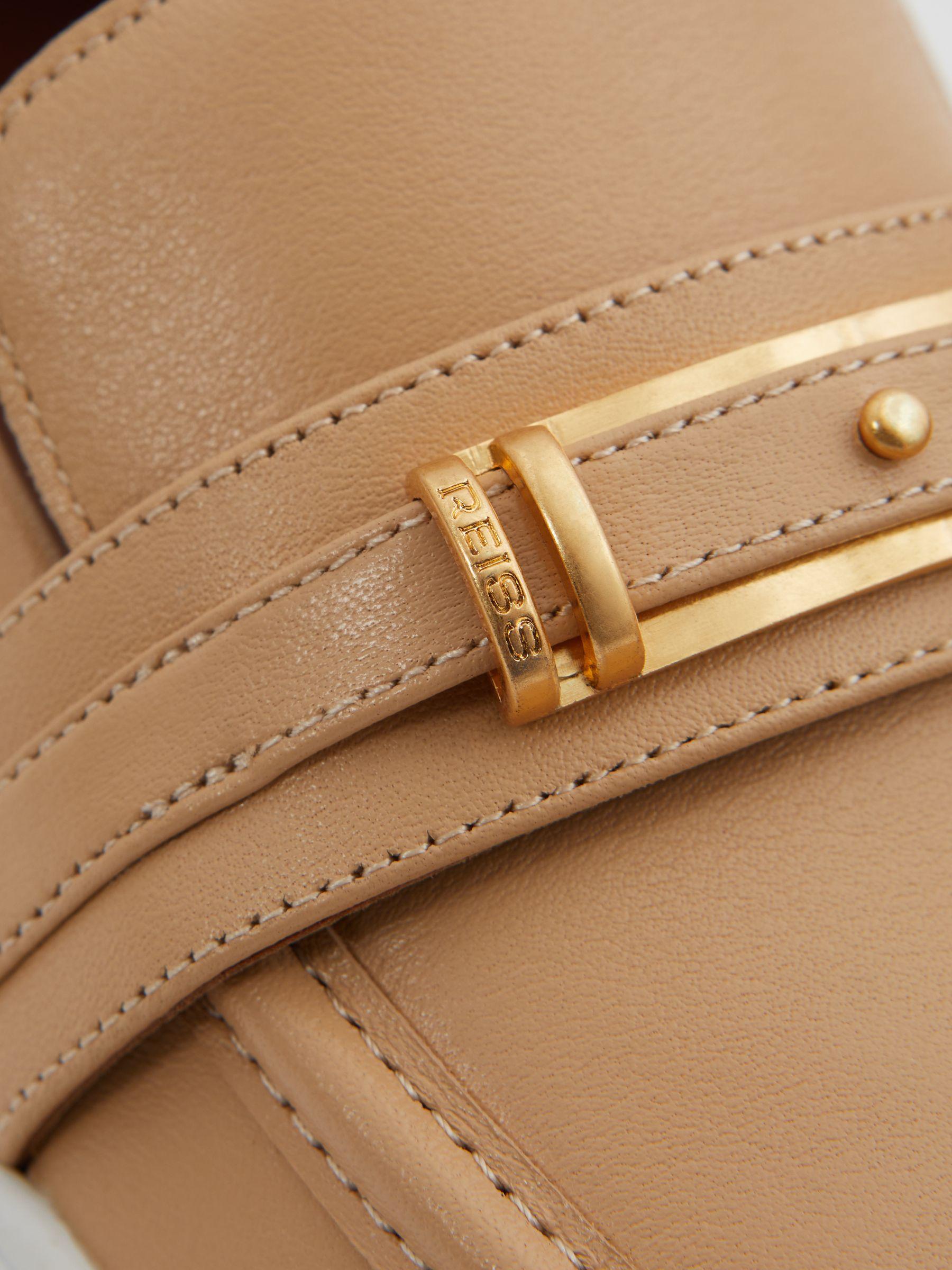 Leather Loafer Trainers in Neutral Product Image