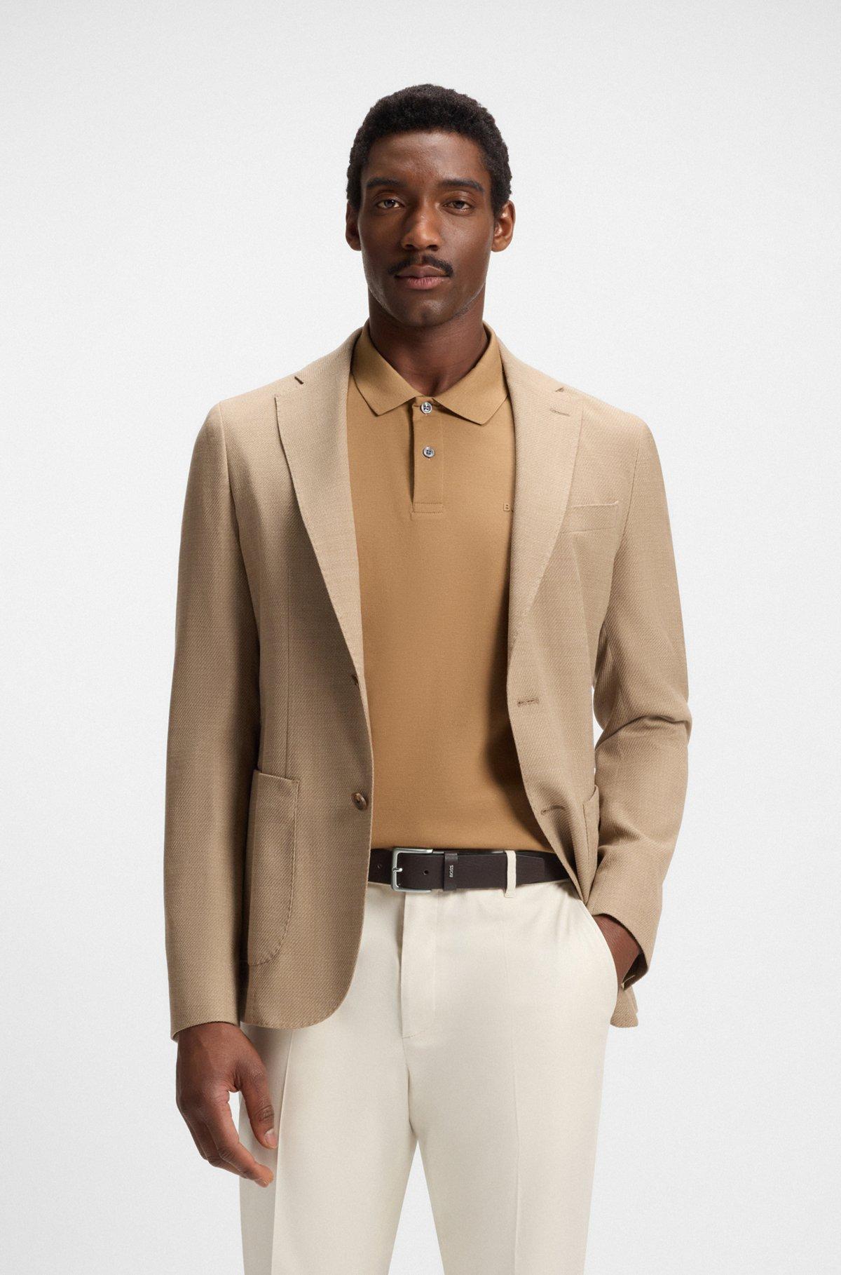 BOSS - Leather belt with logo keeper - Dark Brown Product Image