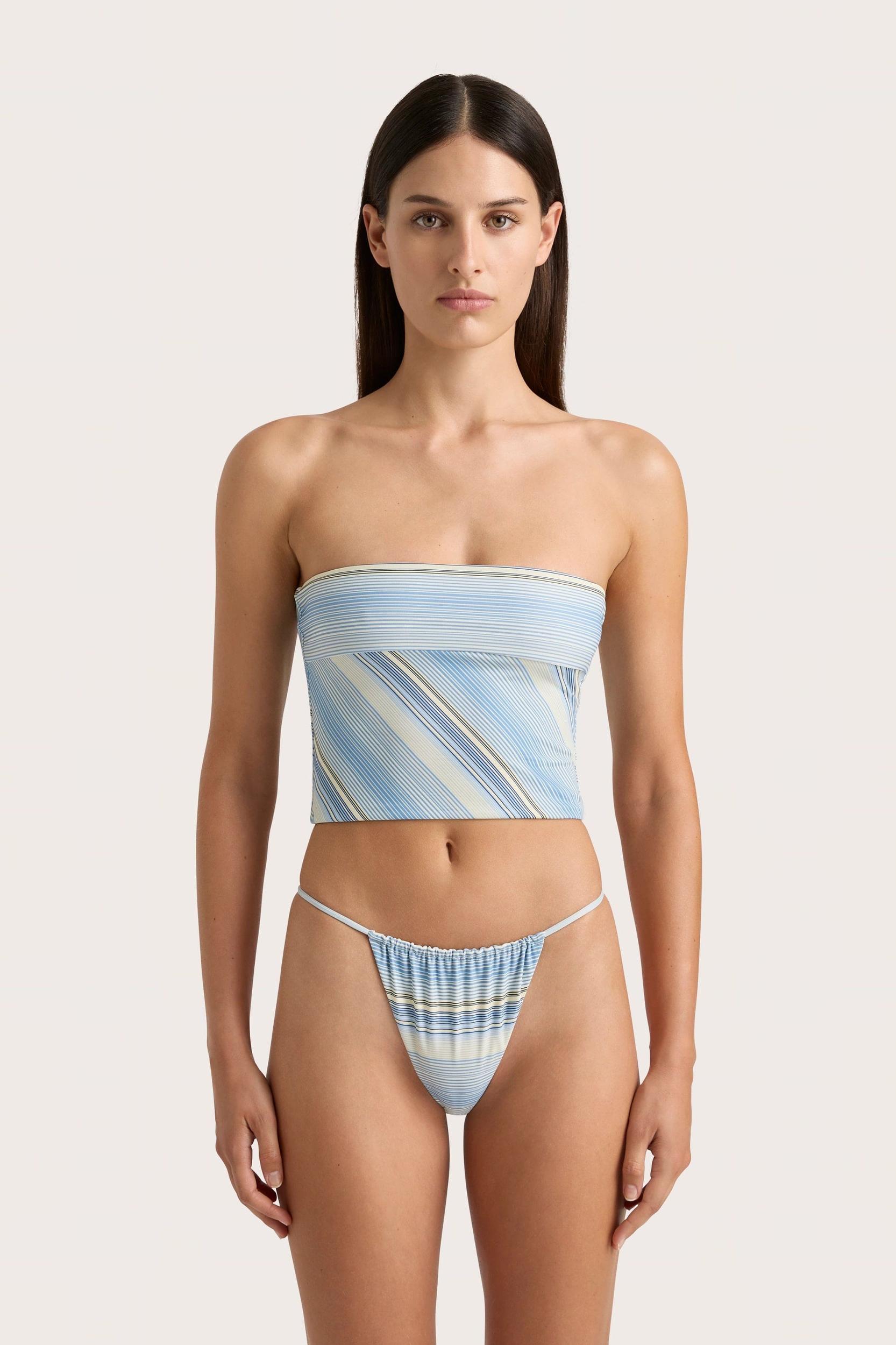 Jean Swim Top Futura Stripe Sky Blue - Final Sale Product Image