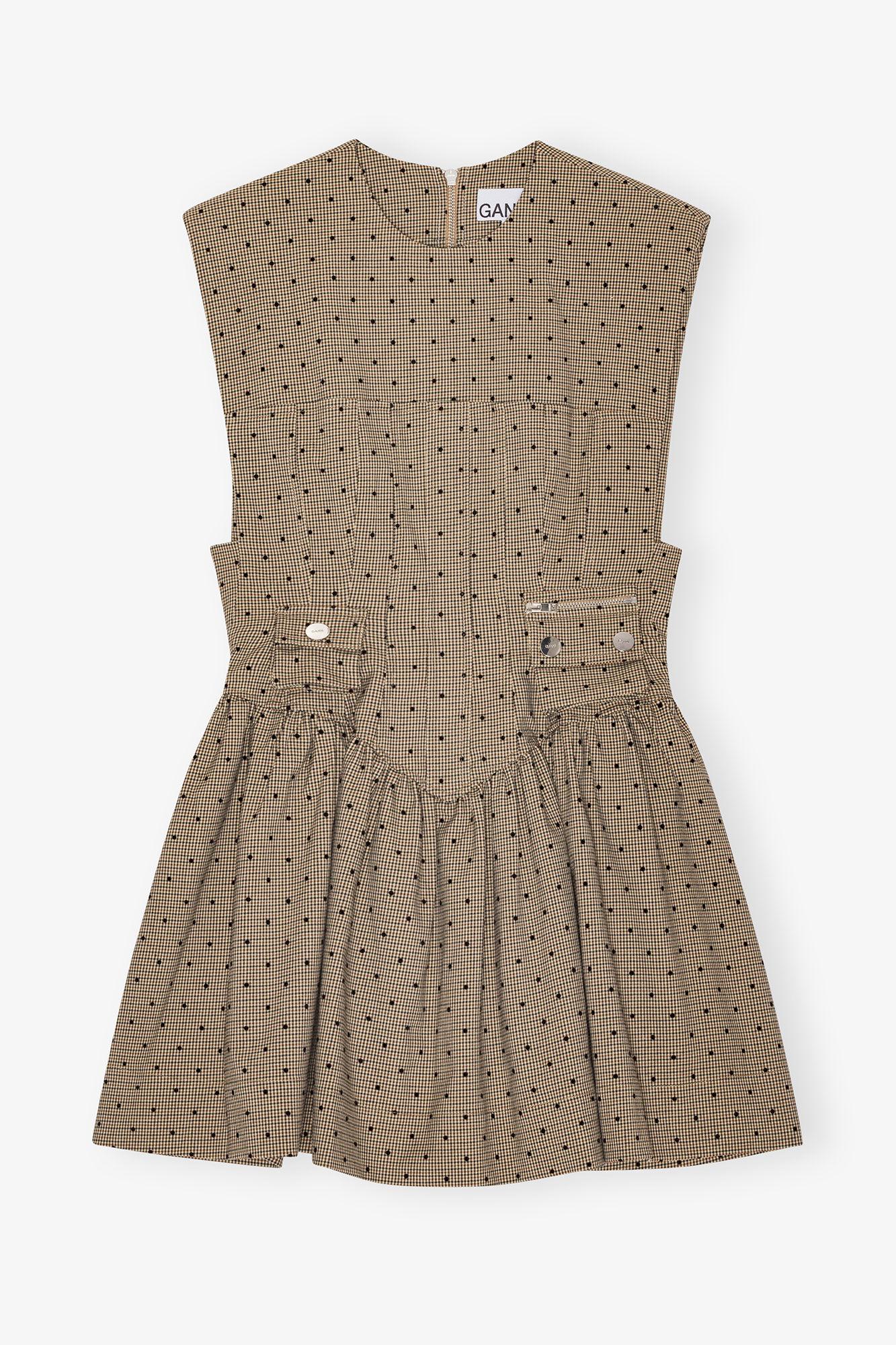 Brown Flock Suiting Corset Mini Dress Product Image