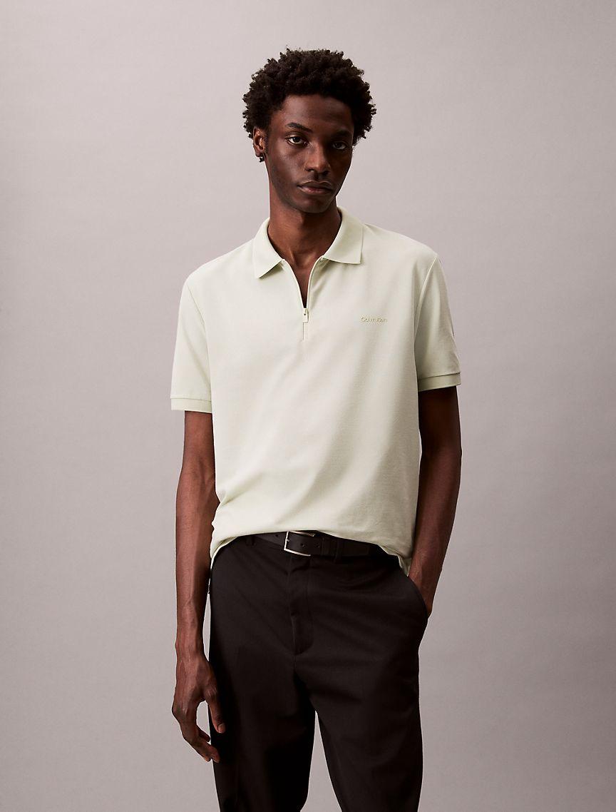 Tech Pique Zip Polo Shirt Product Image