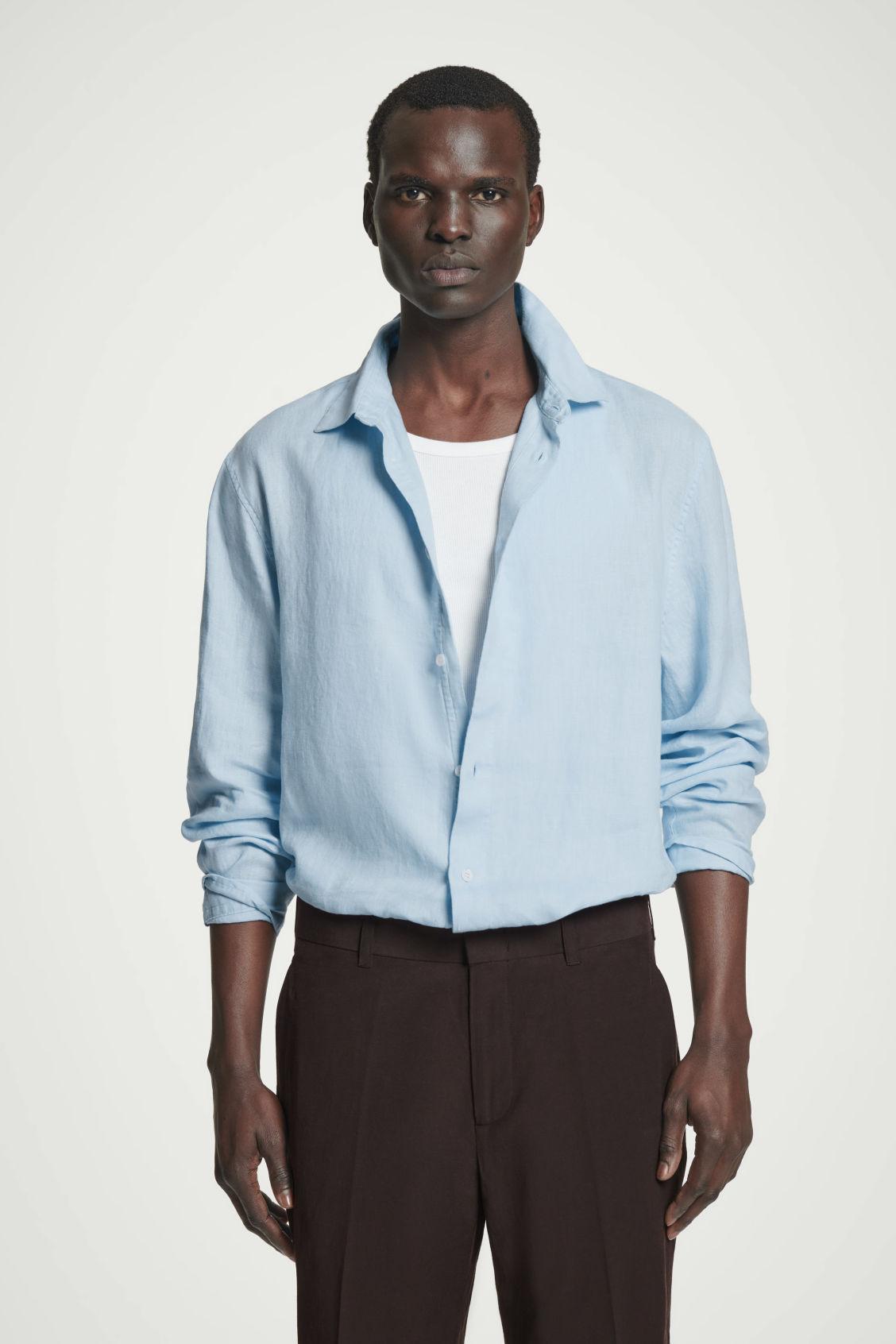 RELAXED LINEN LONG-SLEEVED SHIRT Product Image