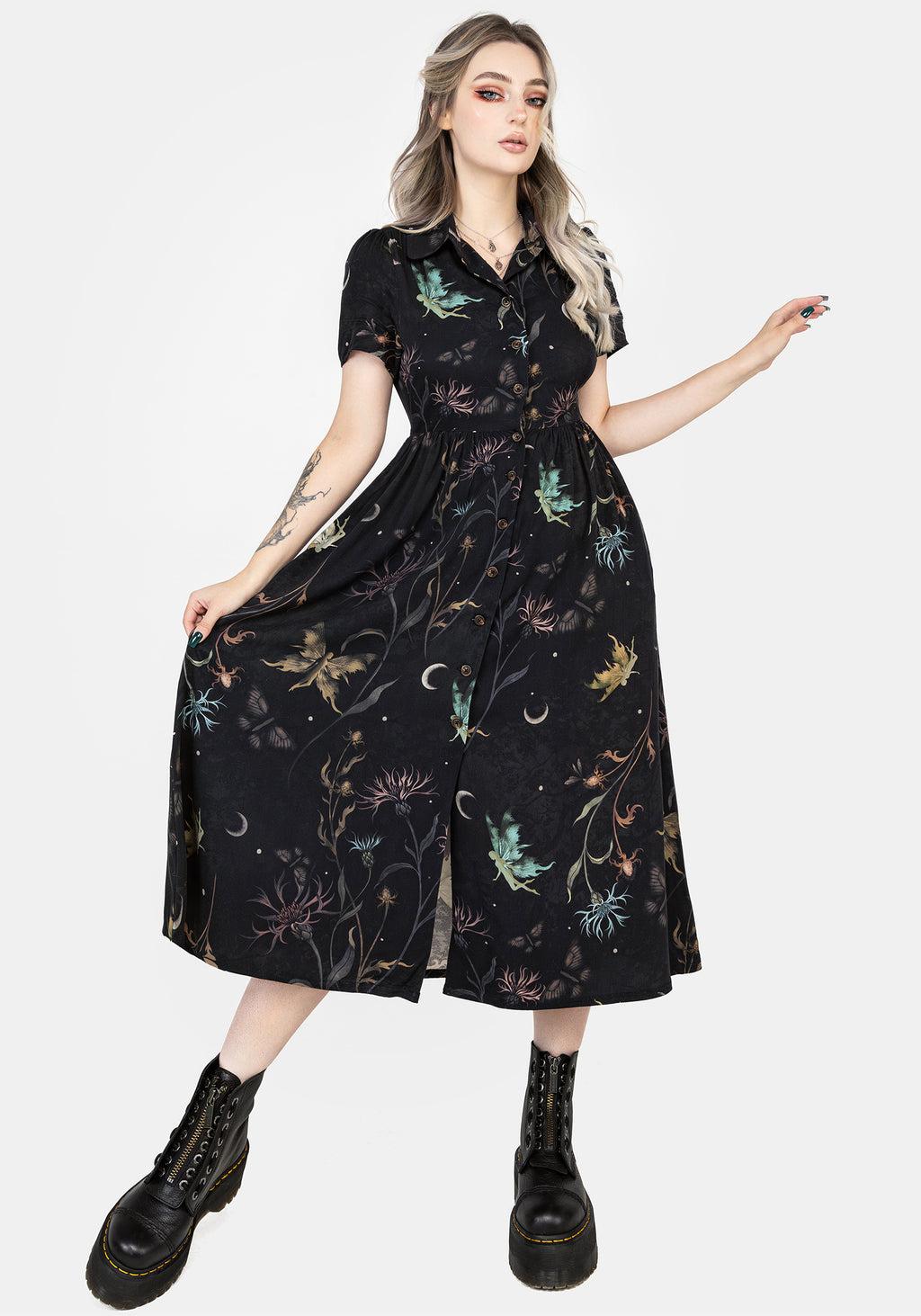 Rosanella Floral Print Midi Shirt Dress Product Image