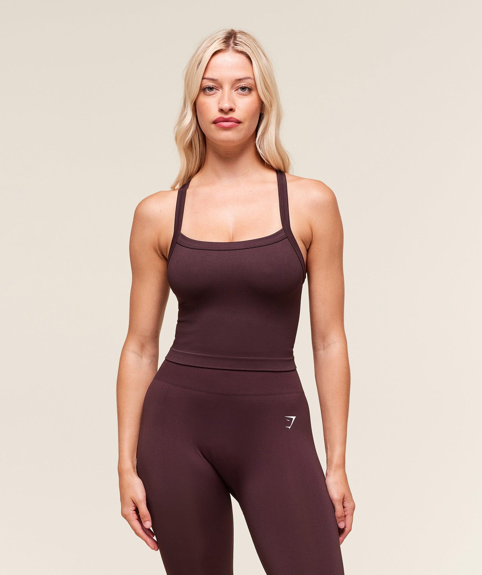 Gymshark Everyday Seamless Ribbed Midi Top - Cherry Purple Female Product Image