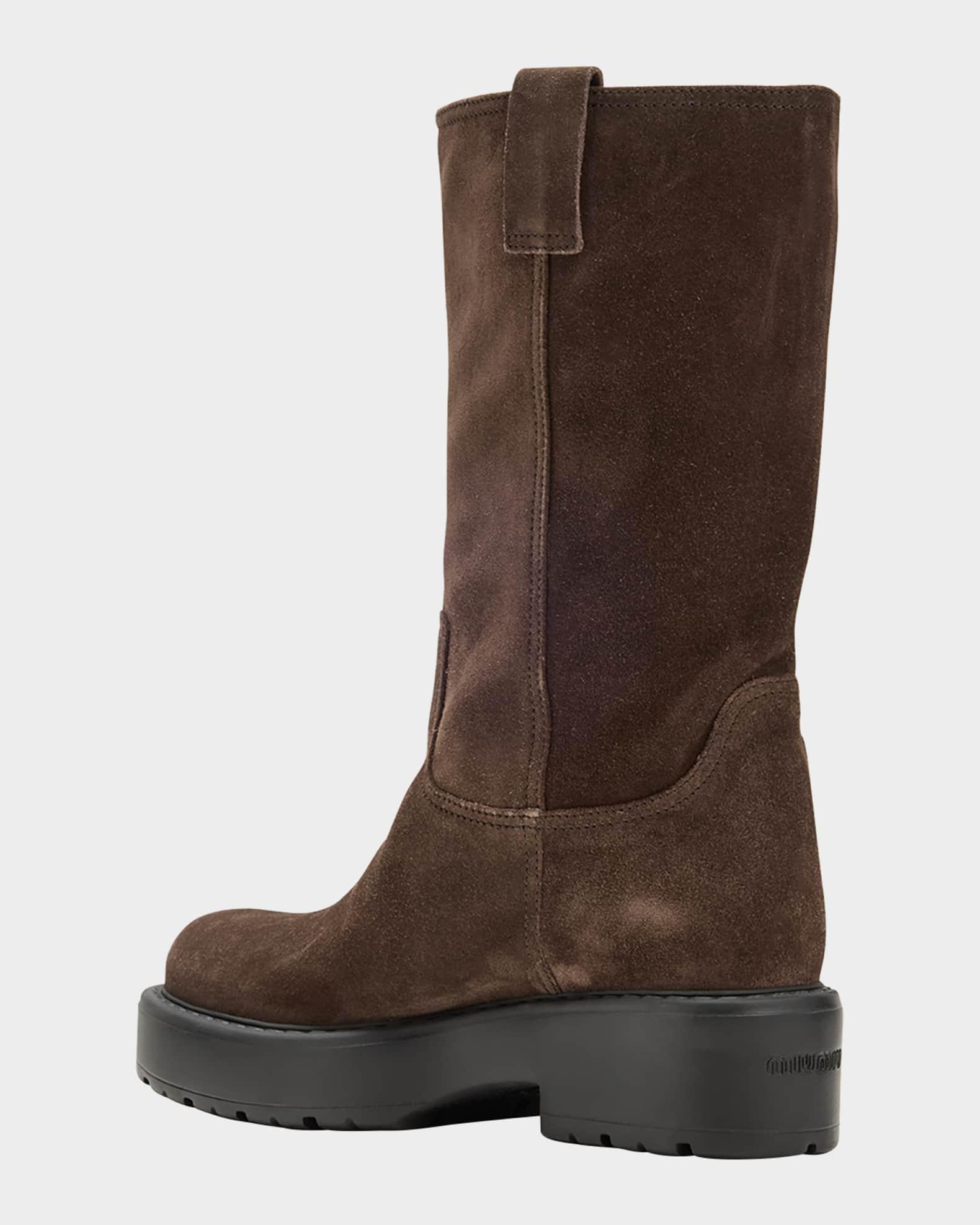 Suede Tall Moto Boots Product Image