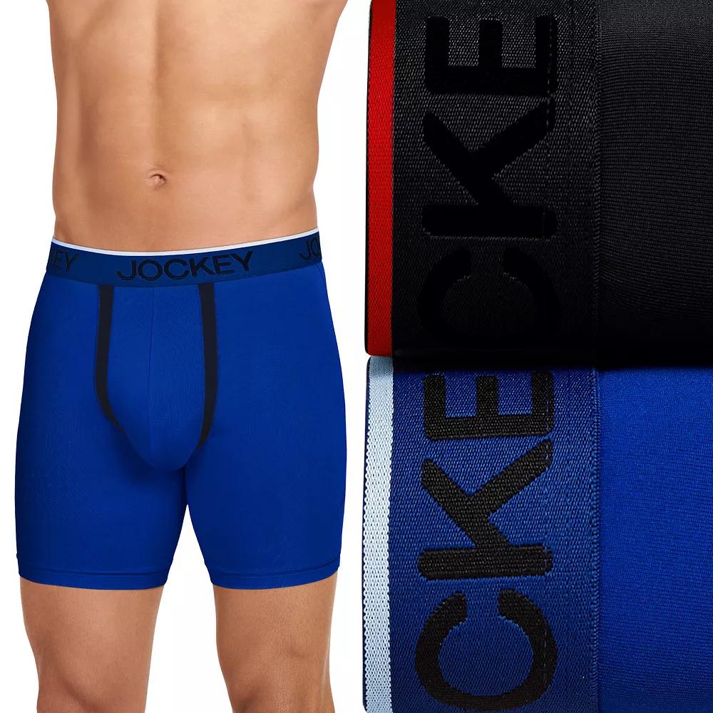 Big & Tall Jockey® 2-Pack Big Man Chafe Proof Pouch Microfiber 6" Boxer Brief, Men's,  Product Image