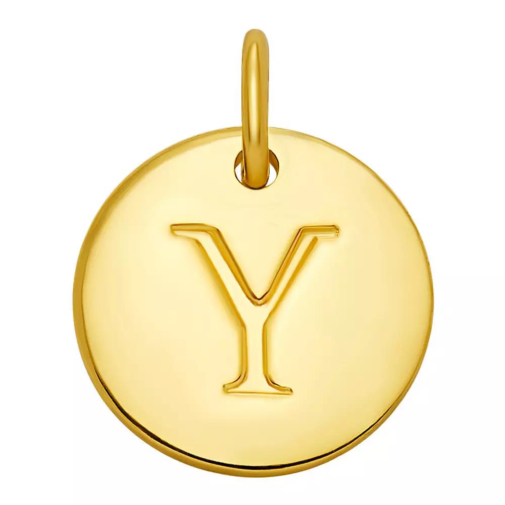 PRIMROSE 18k Gold Over Sterling Silver Letter Disc Charm, Women's, Gold Over Sterling D Product Image