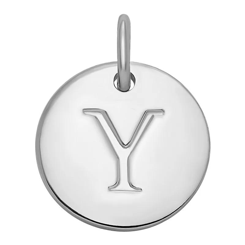 PRIMROSE Sterling Silver Letter Disc Charm, Women's, Sterling Silver F Product Image