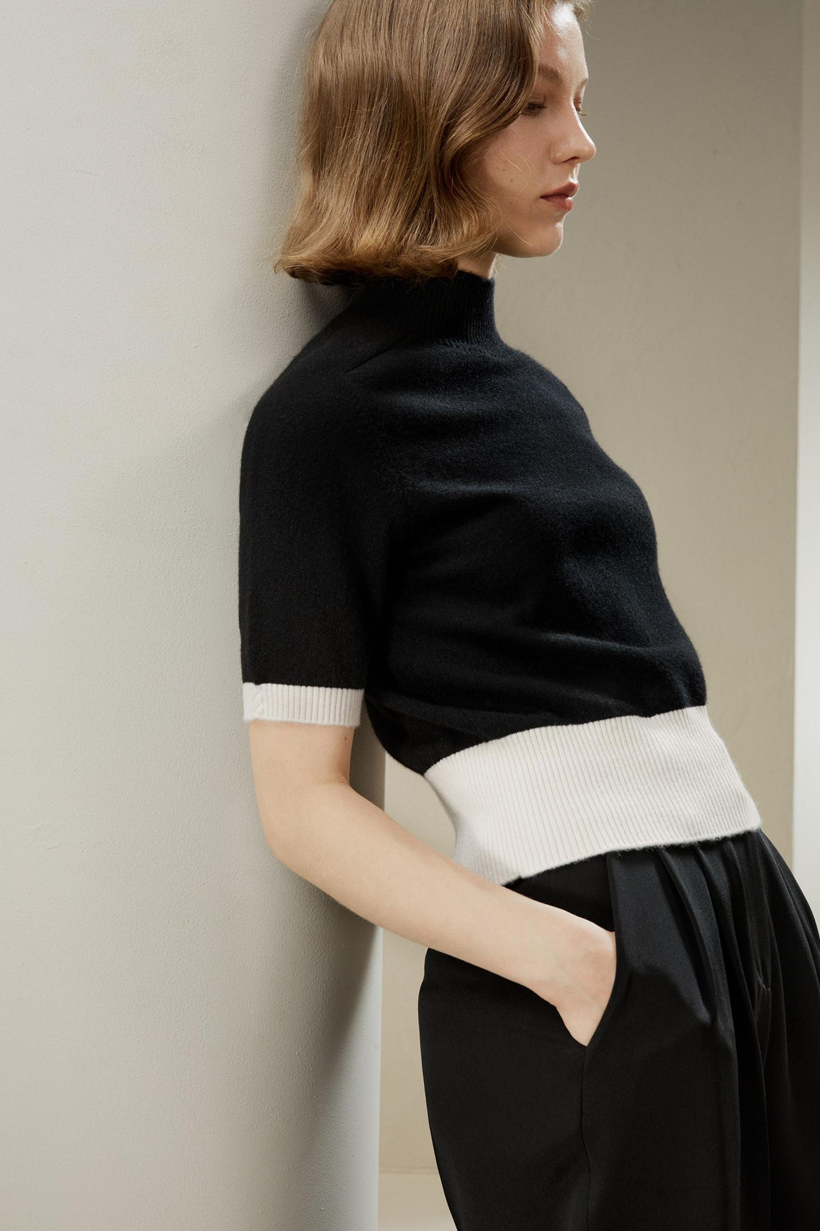 Gemini Mock Neck Cashmere Shirt Product Image