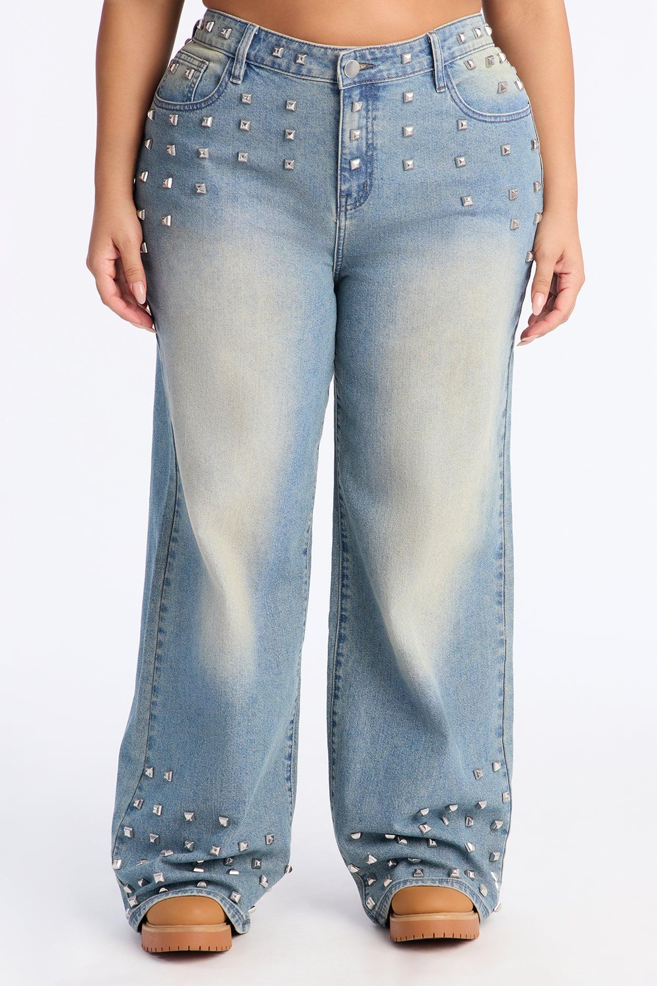 The Front Runner Studded Tinted Jeans - Vintage Wash Female Product Image