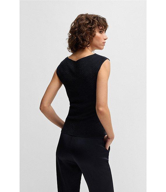 BOSS by Hugo Boss Faitini Ribbed Knit V-Neck Sleeveless Top Product Image