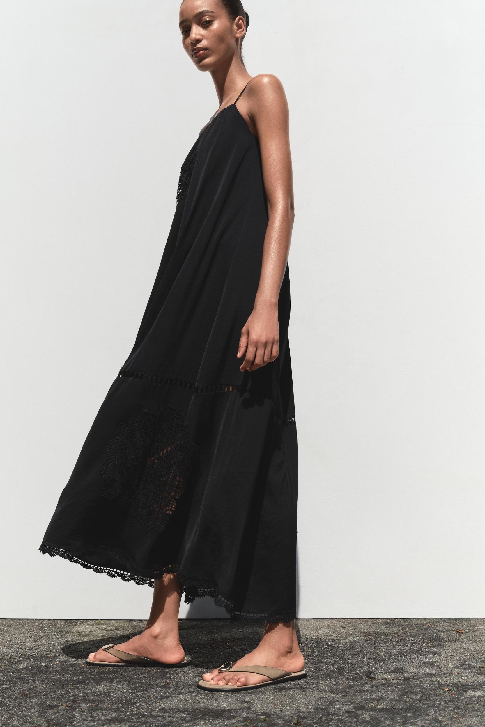 EMBROIDERED VOLUMINOUS MIDI DRESS Product Image