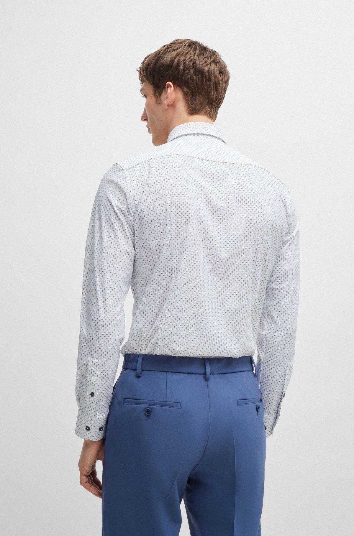 Slim-fit shirt in printed performance-stretch material Product Image