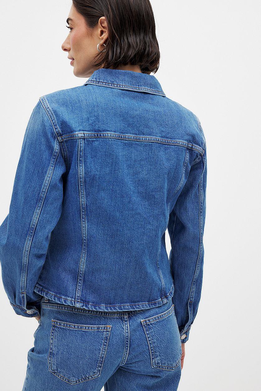 Long Sleeved Fitted Denim Shirt Product Image