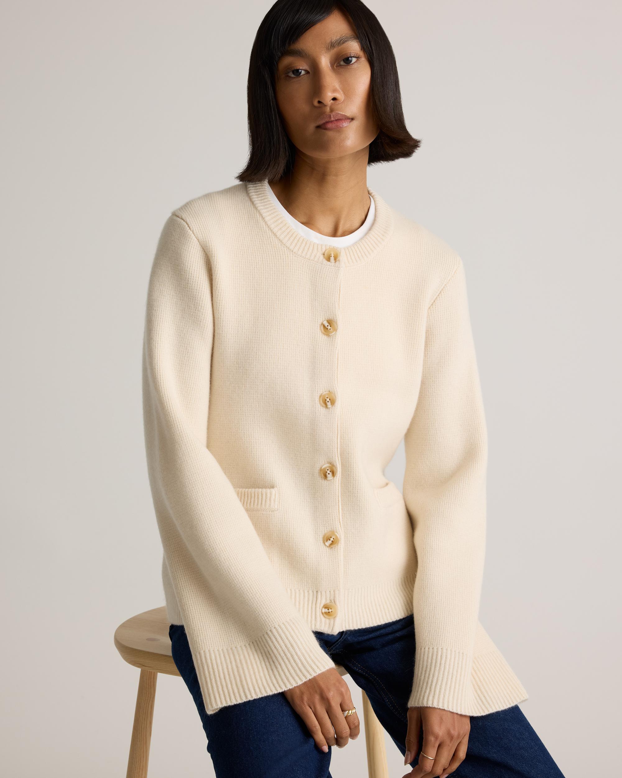Quince | Women's Mongolian Cashmere Structured Cardigan Sweater Product Image