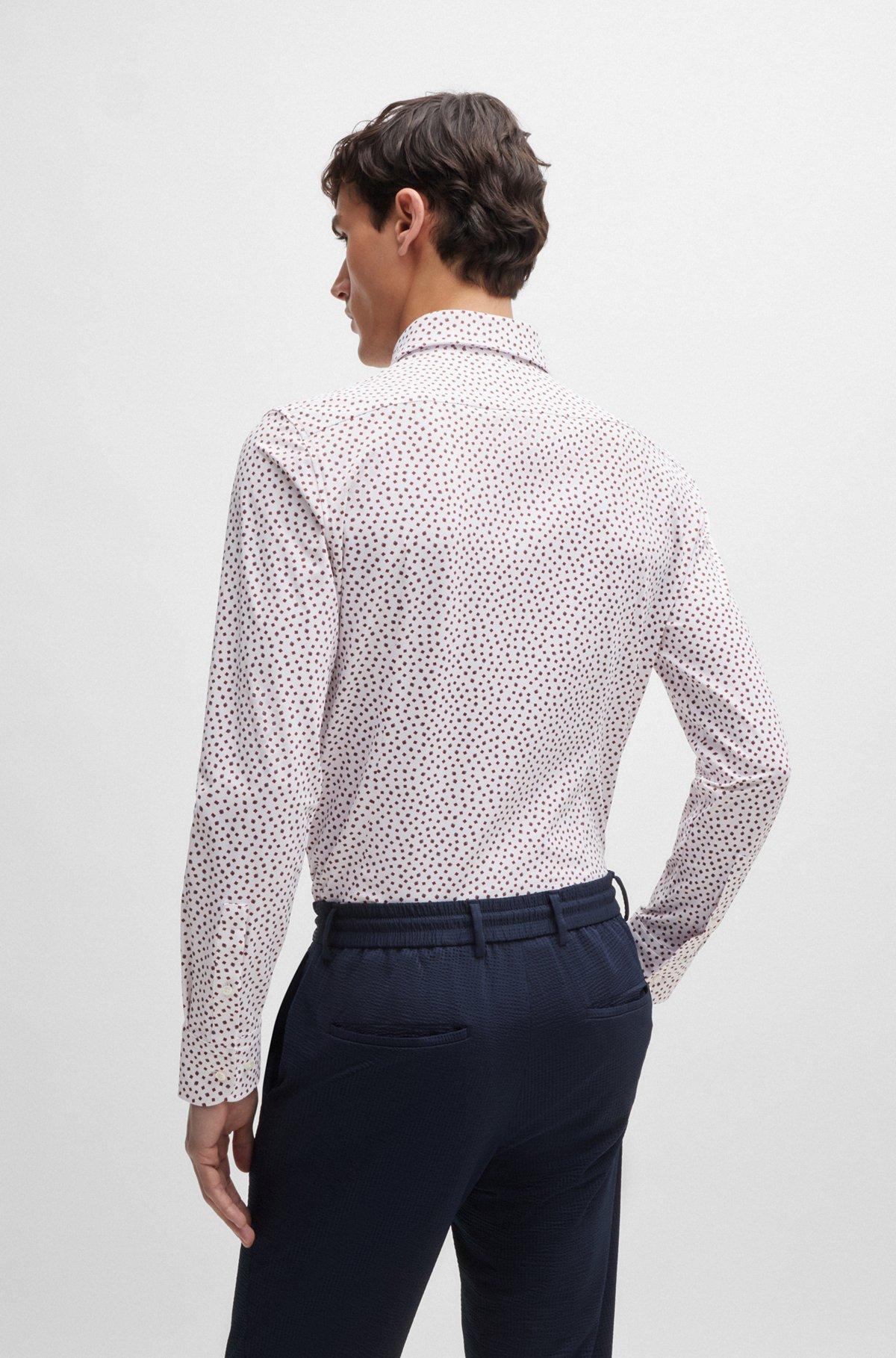 Slim-fit shirt in printed performance-stretch fabric Product Image
