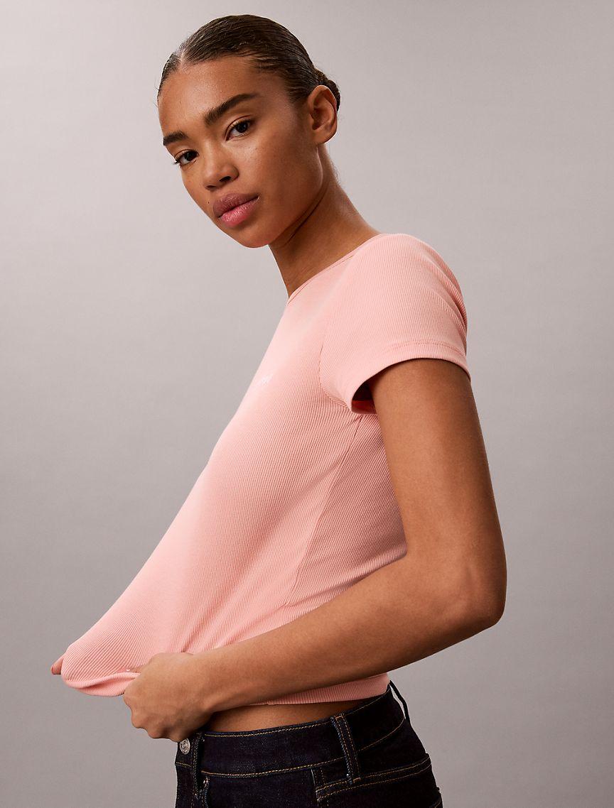 Contour Rib Logo Graphic Slim T-Shirt Product Image