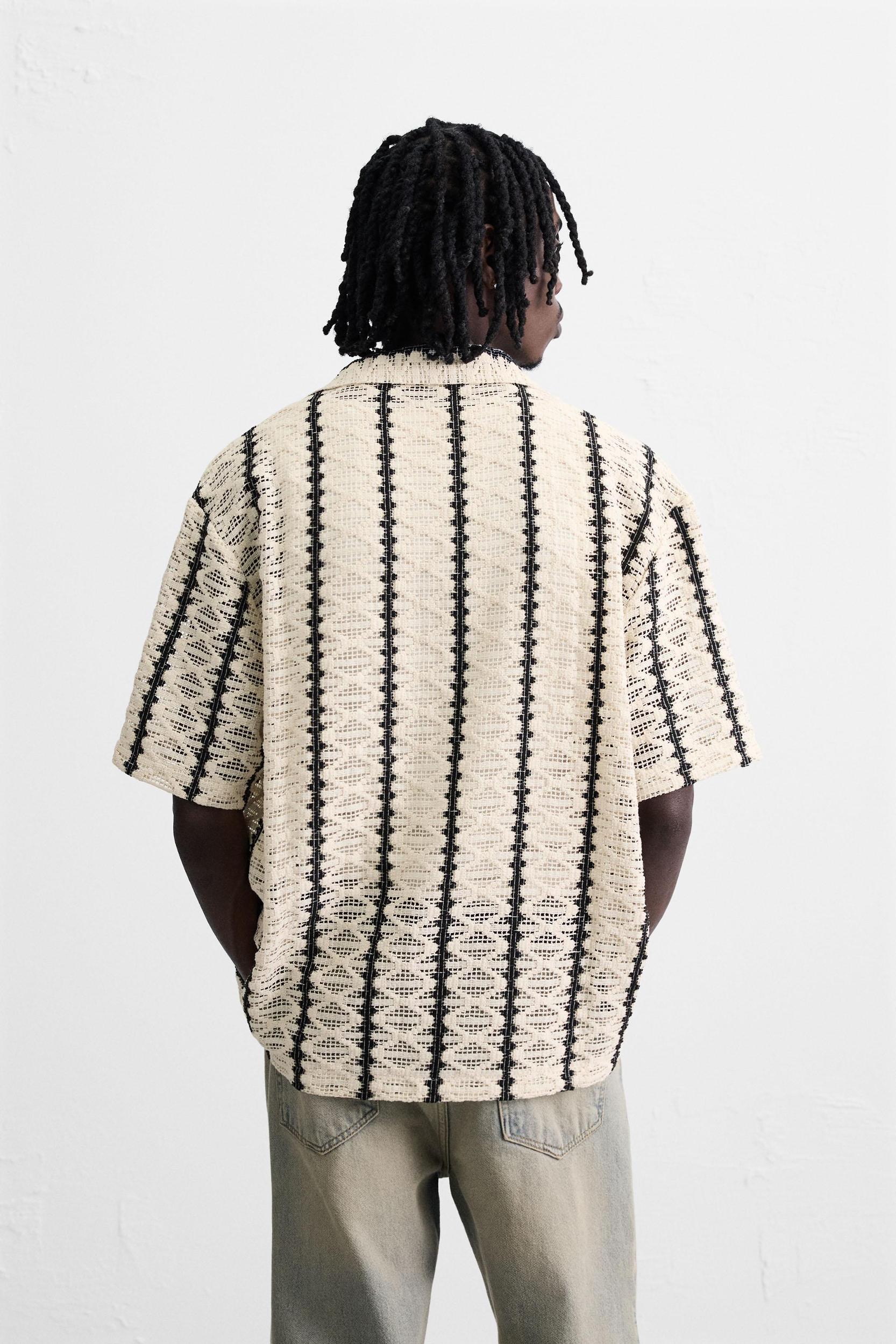 TEXTURED CROCHET SHIRT Product Image