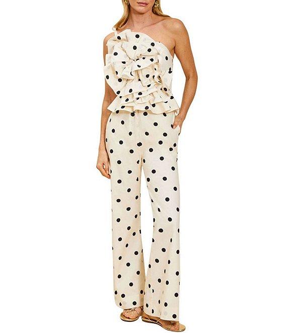 Mestiza New York Taylor Coordinating Polka Dot High Waisted Flare Leg Pants Product Image
