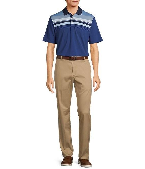 Roundtree & Yorke Performance The Fairway Short Sleeve Placed Chest Stripe Polo Shirt Product Image
