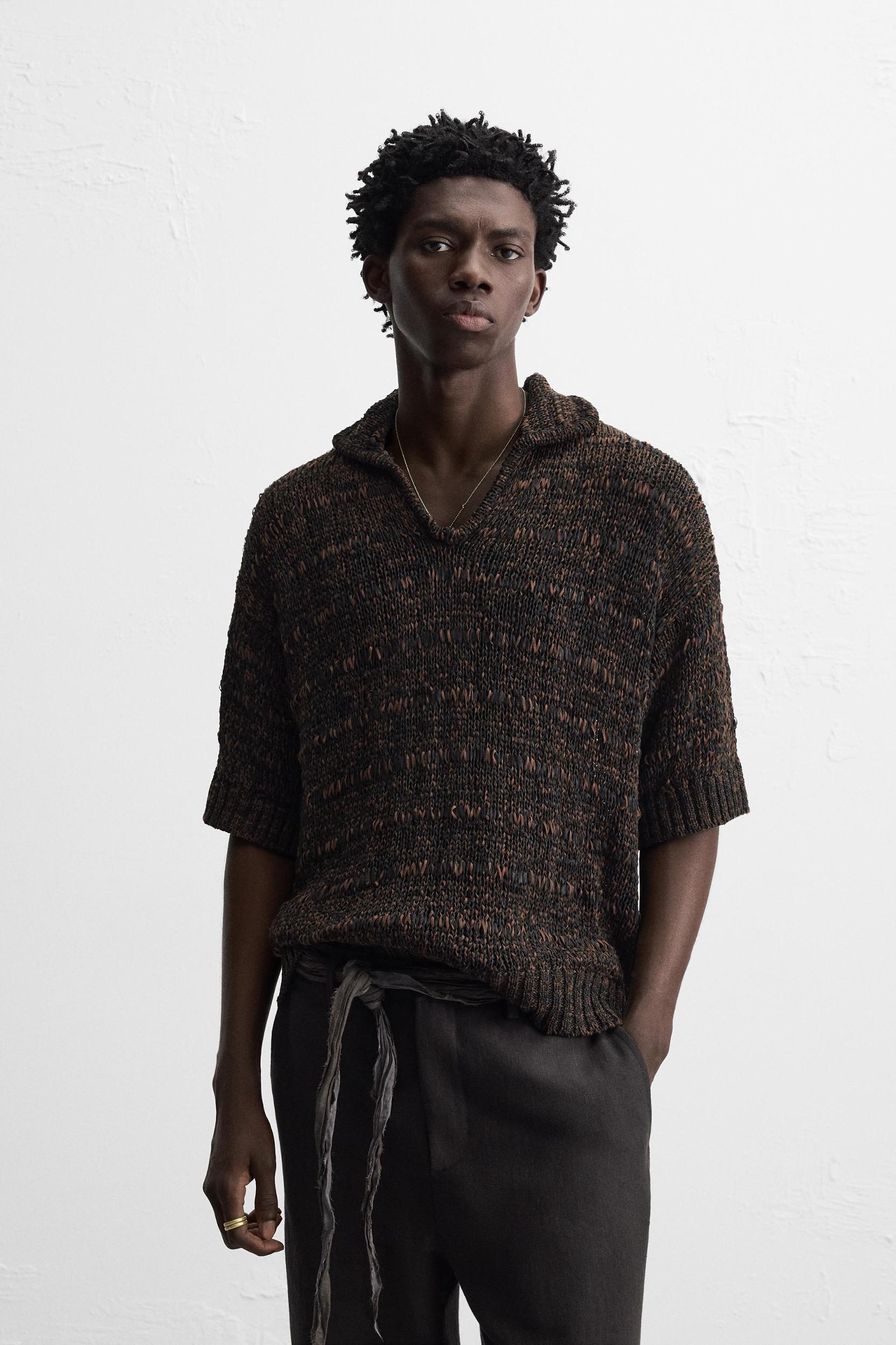 KNIT POLO SHIRT WITH CONTRAST TAPE Product Image