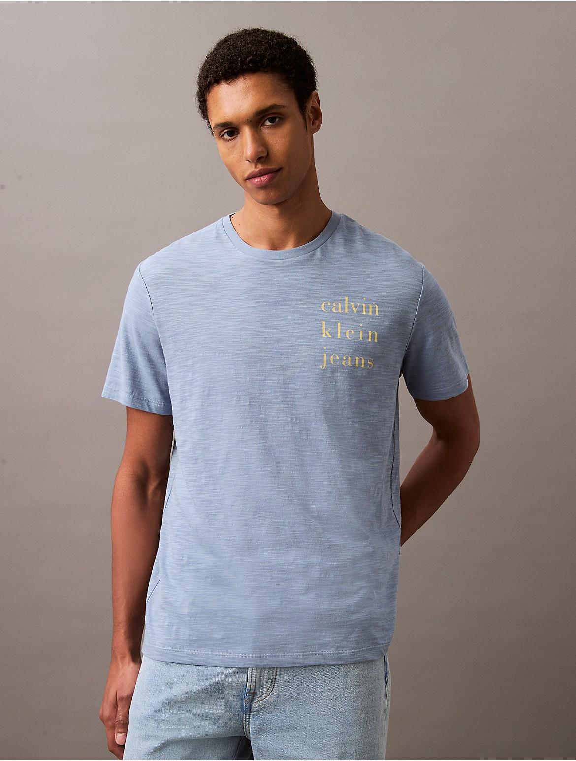 Calvin Klein Mens Spaced Logo Graphic Classic T-Shirt - Blue Product Image